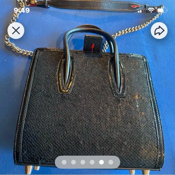 Christian Louboutin Black and Red Chain Shoulder Bag - Picture 4 of 6